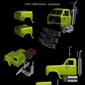 1:25 3D Resin Printed GMC 9500 Long Nose Truck Cab by Nahuel Customs - Bild 1 von 3