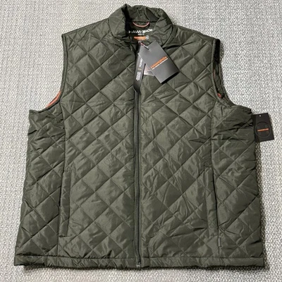NWT HAWKE & Co Sport Quilted Puffer Vest Full Zip Green Performance Outdoor XL - Image 1 of 4