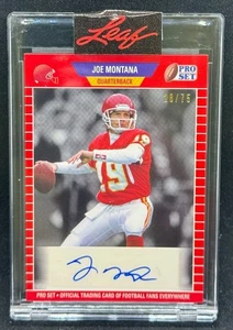 2021 Leaf Pro Set Sports - JOE MONTANA PV Red Auto 49ers QB HOF 28/75  - Picture 1 of 2