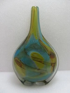 Mdina Tigers Eye Side Stripe Lollipop Vase by Michael Harris 1970`s - Picture 1 of 7