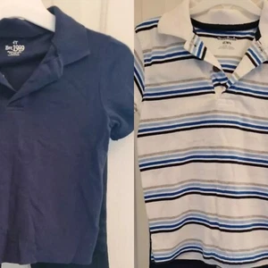 Lot of 2 XS (4T) White Blue Boys Polo Shirts School uniform Place garnimals - Picture 1 of 5