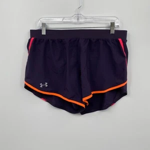 Under Armour Women's Lightweight Athletic Shorts Summer Purple Logo Size L - Picture 1 of 7