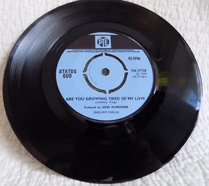 STATUS QUO "ARE YOU GROWING TIRED OF MY LOVE" 7" VINYL SINGLE 45RPM (EX/EX) - Picture 1 of 3