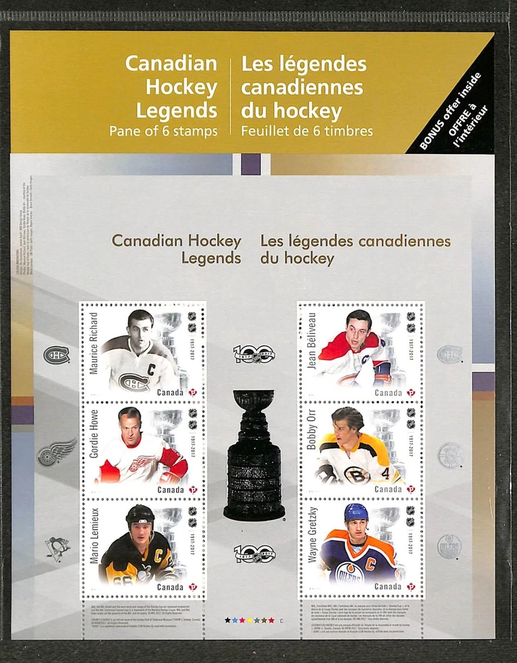 Canada - Scott 3026  NHL All Stars - Full Pane Sealed Pack Canada Post - 2017 - Image 1 of 1