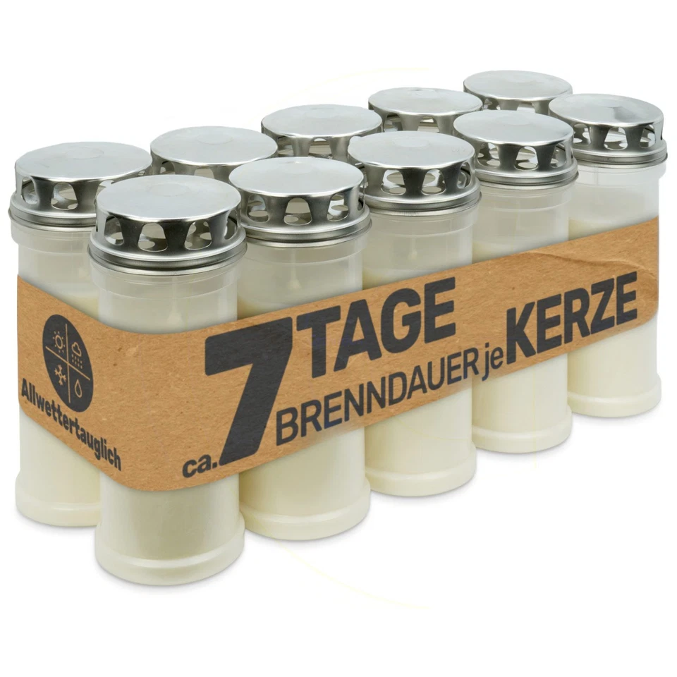 Grabkerze Grablicht Grableuchte weiß mit 7 Tagen Brenndauer - Bild 1 von 1