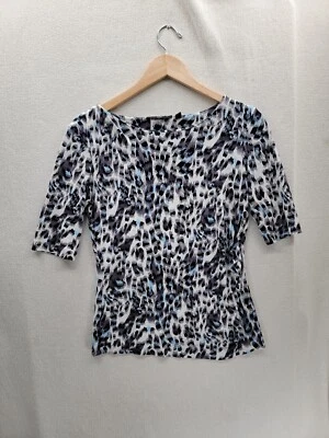 HUGO BOSS Women's Animal Print Viscose Stretch Blouse Top Size-M - Image 1 of 4