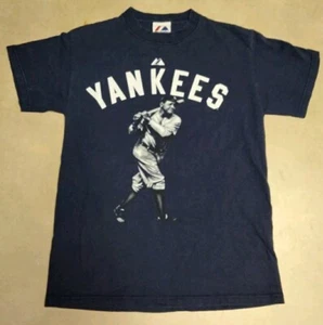 VTG 90s Y2K Majestic New York Yankees MLB Babe Ruth #3 Jersey Shirt Mens Small - Picture 1 of 8