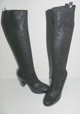 Botas hasta la rodilla Donald Pliner Chenia negras cocodrilo ribete/gamuza 7, 8,5 Foto 1 de 4
