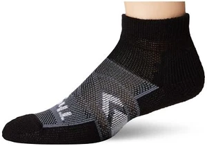 WCMU Max Cushion 12 Hour Shift Ankle Socks Black/Grey Large - Picture 1 of 3