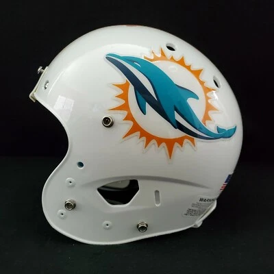 Miami Dolphins NFL 更衣室团队发行二手头盔无面罩(L 码)M91 — 第 1/4 张图片