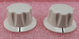 Lot of 2 Vintage Daka-Ware Control Knobs Cream White Chicago 1/4" - Picture 1 of 4