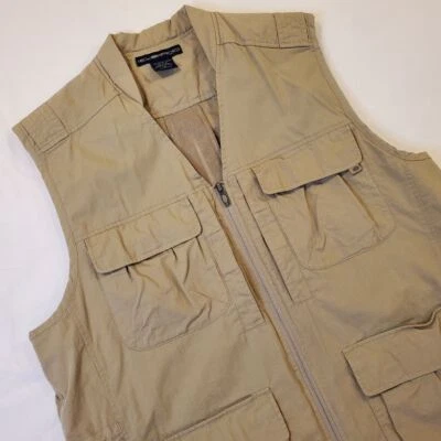 EXOFFICIO Men's Full Zip Utility Vest Hunting Fishing Photo Safari Khaki Medium - Image 1 of 4