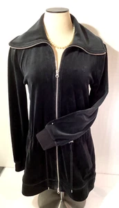 Chaqueta Mujer Lauren Ralph Lauren Talla M Color Negro Doble Cremallera Terciopelo - Imagen 1 de 12
