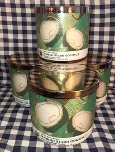 HOT DEAL! 4-Pack Waikiki Beach Coconut LUMINARY 3-Wick Candle Bath & Body Works - Picture 1 of 1