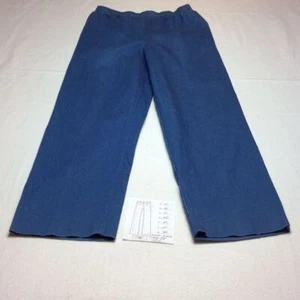 Alfred Dunner Casual Blue Denim Elastic Waist Wide Leg Pants Size 10P Comfort - Picture 1 of 8