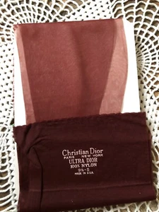 Vintage 1950’s CHRISTIAN DIOR STOCKINGS unworn Ultra Dior 9.5 S Red made USA - Picture 1 of 4