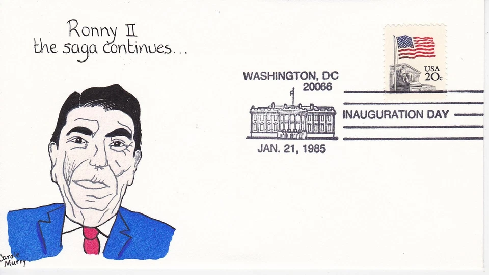 FDC FIRST DAY EVENT COVER INAUGURATION-1985 RONALD REAGAN HD/HP CAROLE MURRY #2 - Image 1 of 1