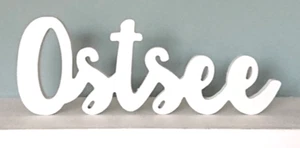 Deko-Schriftzug Ostsee maritim weiß Holz Aufsteller Schild Urlaub Insel Meer - Bild 1 von 4