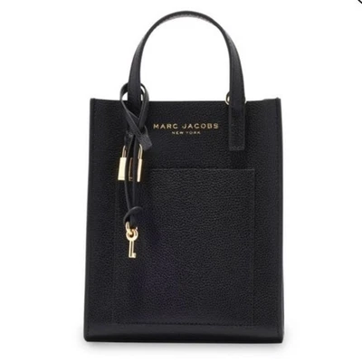NUEVO Bolso Bandolera Marc Jacobs Micro Mini Cuero Negro Mango Superior Cerradura y Llave Foto 1 de 4
