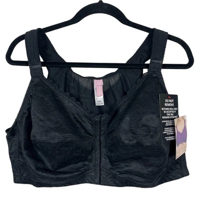 Sujetador Comfort Choice para mujer con soporte de postura 48DD negro cierre frontal inalámbrico Foto 1 de 4