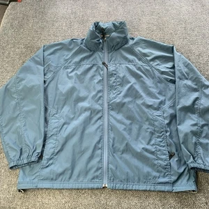LL Bean Rain Jacket Mens XL Blue Tuck-able Hood Full Zip 100% Nylon Outdoor - Picture 1 of 16