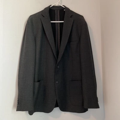 Michael Kors Men's Size 46R Black Grey Polyester Blend 2 Button Blazer Jacket - Image 1 of 4
