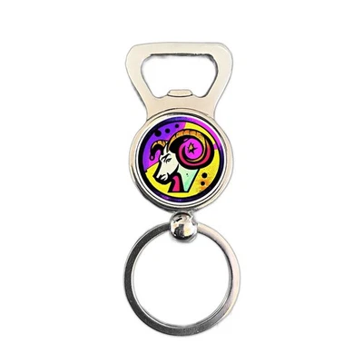 Llavero abridor de botellas signo estrella arte pop Capricornio - regalo astrología zodiacal Foto 1 de 2