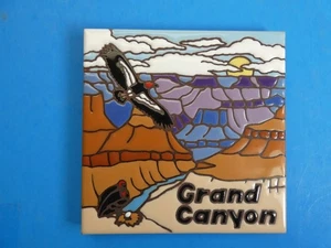 Grand Canyon Condor Bird Ceramic Art Tile 6"x6" Beautiful Canyon Wall Trivet O50 - Picture 1 of 6