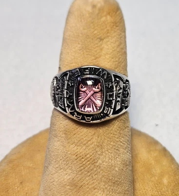 US Military Ring Light Pink Stone US Army Wife Size 6.5 - Image 1 of 4