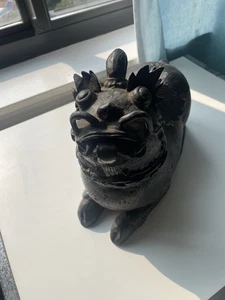 Antique Chinese Bronze Foo Dog  12”Long 9” Tall 8.5lbs Late Qing/Republic Period - Picture 1 of 7
