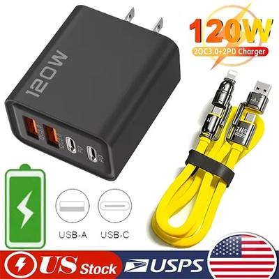 120W Fast Charging Block Type C Wall Charger For Google Pixel 10 9 8 7 Pro 6 5 4