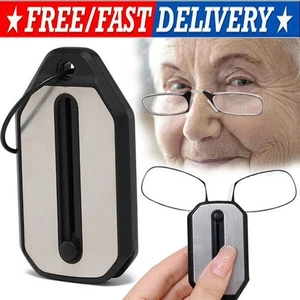 Mini Folding Legless Nose Clip Reading Glasses Ultra-light Diopter+1.0 To +3.0 - Picture 1 of 13