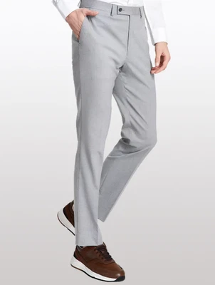 DKNY Mens Modern fit Dress Pants 40 / 30 Light Grey Stretch - Image 1 of 2