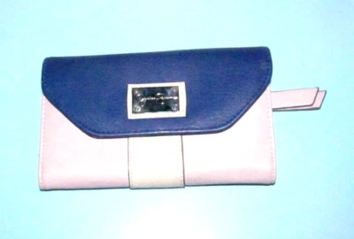 Jessica Simpson, Mujer, Abierto a Presión, Bronceado/Azul, Cuero, Cartera, ¡Excelente Estado! Foto 1 de 3