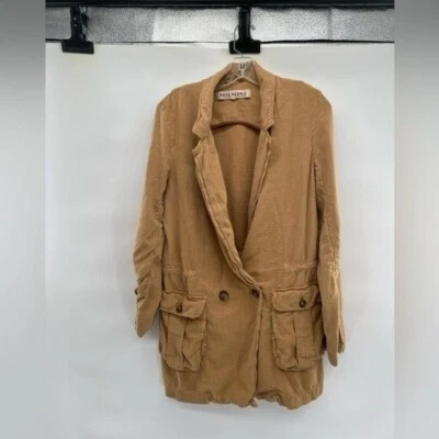 Free People Charley Blazer Marrón Chaqueta Botón Delantero Manga Larga Talla M Chaqueta Foto 1 de 4