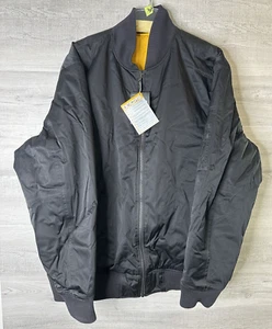 Mens Nike Sz 2XL Reversible Bomber Jacket Coat Black/Yellow Thermore NWT - Picture 1 of 8
