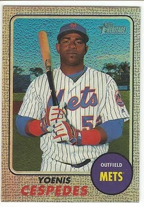 2017 TOPPS HERITAGE YOENIS CESPEDES PURPLE REFRACTOR BASEBALL CARD THC-406 - Picture 1 of 1