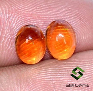 Certified Natural Citrine Oval Cabochon Pair 8x6 mm 2.44 CTS Loose Gemstones - Picture 1 of 7