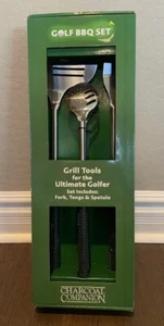 Charcoal Companion Golf BBQ Set, NIB Fork, Tongs & Spatula, Gift for Dad - Picture 1 of 6