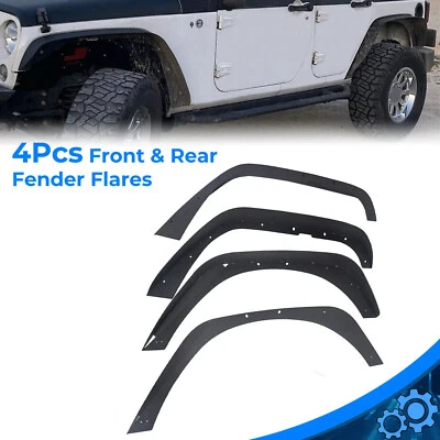 Front Rear Fender Flares Textured Steel for 2007-2018 Jeep Wrangler JK - Image 1 of 4