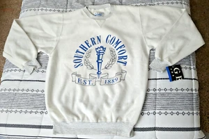 Vintage White Southern Comfort Sweatshirt Sz Medium New Old Stock with 1/2 Tag - Picture 1 of 18