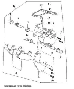 SFM / Sachs Bremsbeläge 2 HUB Kolben P6766000001167000 ZX ZZ Modelljahr ab 2013 - Picture 1 of 1