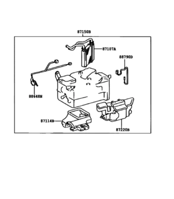00-05 Toyota Echo 87150-52190 Unidad de refrigeración de aire acondicionado y caja de calefacción Foto 1 de 4