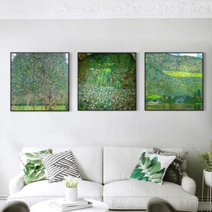 Gerahmtes Leinwandbild Kombi Gemälde 3 Stück Serie #6 von Gustav Klimt Wandbild - Bild 1 von 14