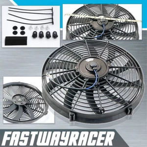 Universal 14'' Electric Fan Reversable Radiator Fan 1500CFM 12V 90W S Blade Push - Bild 1 von 1