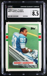 1989 Topps Traded #83T Barry Sanders Rookie RC CGC 8.5 CGC Detroit Lions HOF - Picture 1 of 10