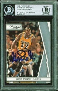 2010 Prestige Magic Johnson Auto HOF #139 BAS Authentic-Witnessed - Picture 1 of 2