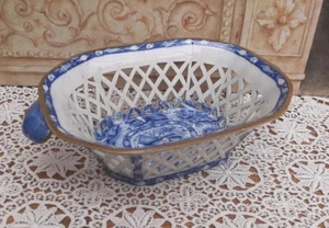 Pearlware Chestnut Basket Marine Sea Shells Ochre Rim Poss Swansea Cambrian 1800 - Picture 1 of 9
