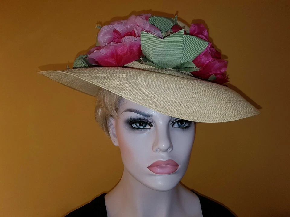 antique vintage straw hat FLAPPERS 1930 art deco theater Gwen Pennigton NY - Image 1 of 4