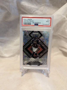 2021 Panini Prizm No Huddle Justin Fields Emergent RC Silver Disco E4PSA 9 - Picture 1 of 2